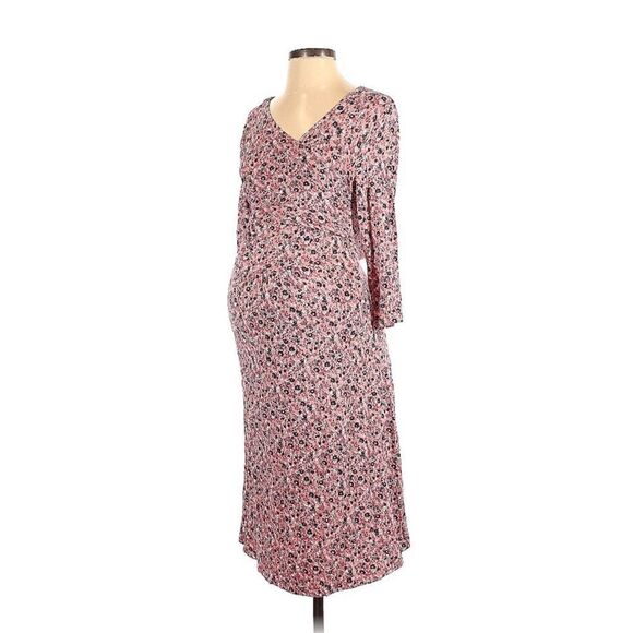 Gap Maternity Wrap Dress Pink Floral XS - Picture 1 of 4